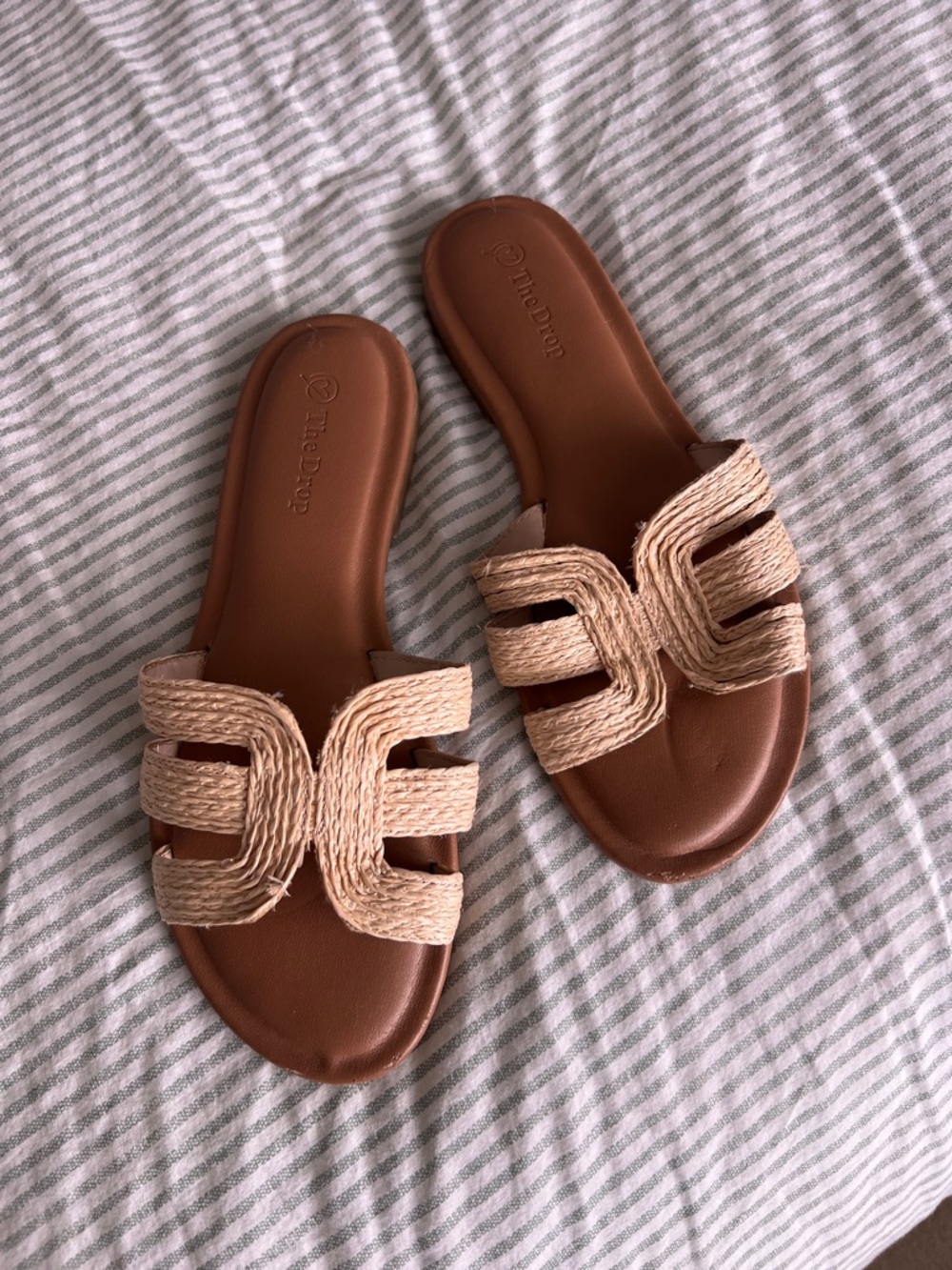 Women's Tan Braided Slide Sandals